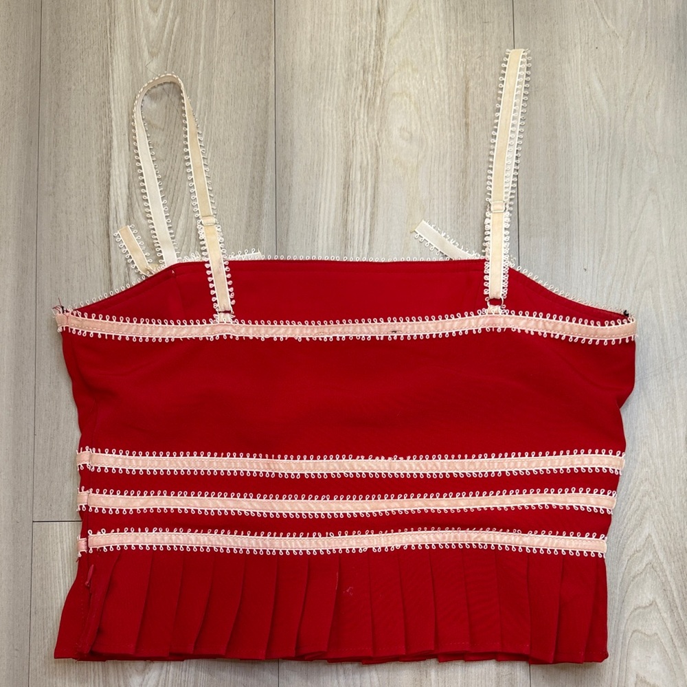 Red Pleated Set - Picture 3 of 9